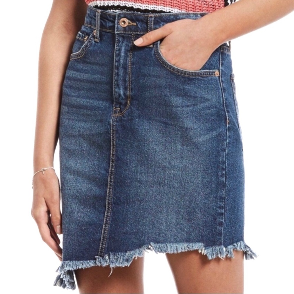 NWT Ella Moss "Edmond" High Rise Denim Five Pocket Jean Mini Skirt